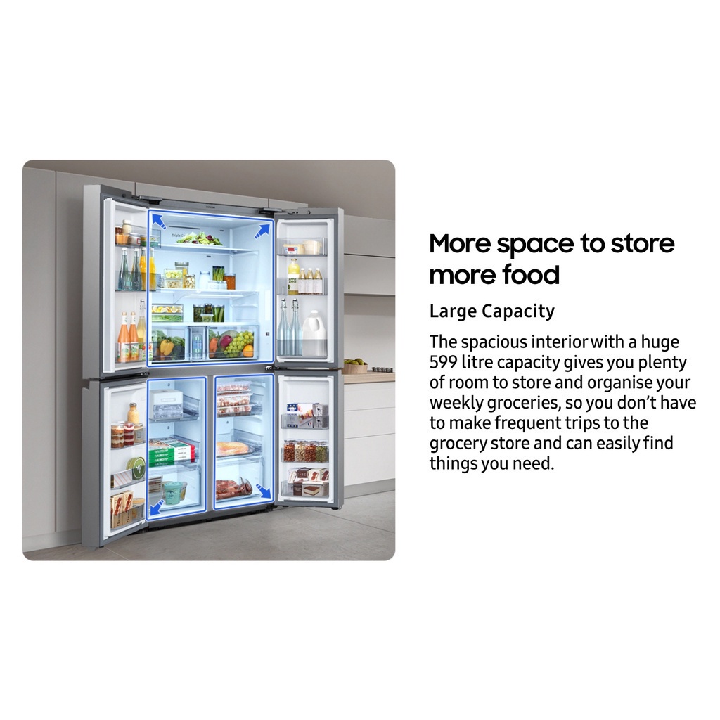 SAMSUNG RF65A93T0B1/SS, Multidoor Refrigerator, 599L, 2 Ticks Shopee