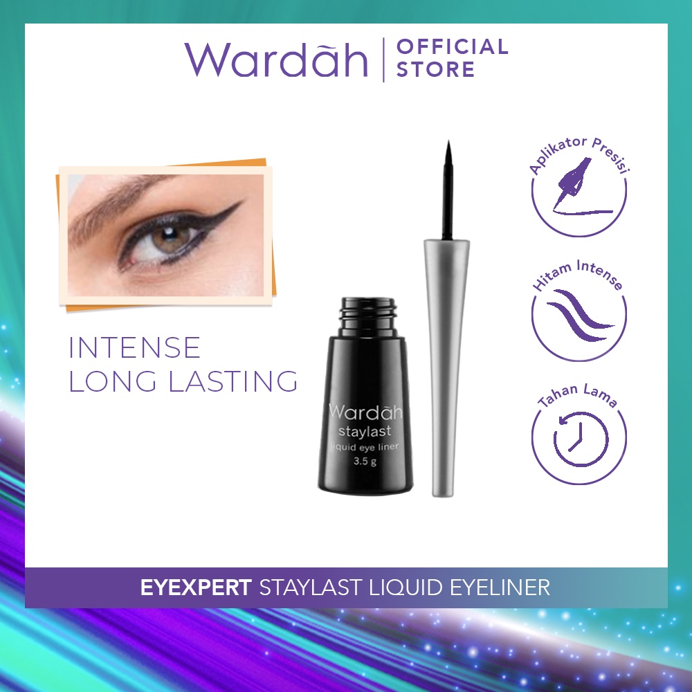 Wardah Eyexpert Staylast Liquid Eyeliner - Eyeliner Cair dengan Warna Intense dan Waterproof