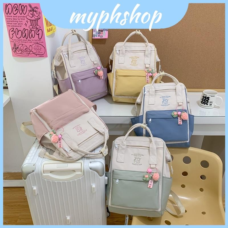 Nylon Backpack Lightweight For Girls Street Style Trendy School Waterproof Bag