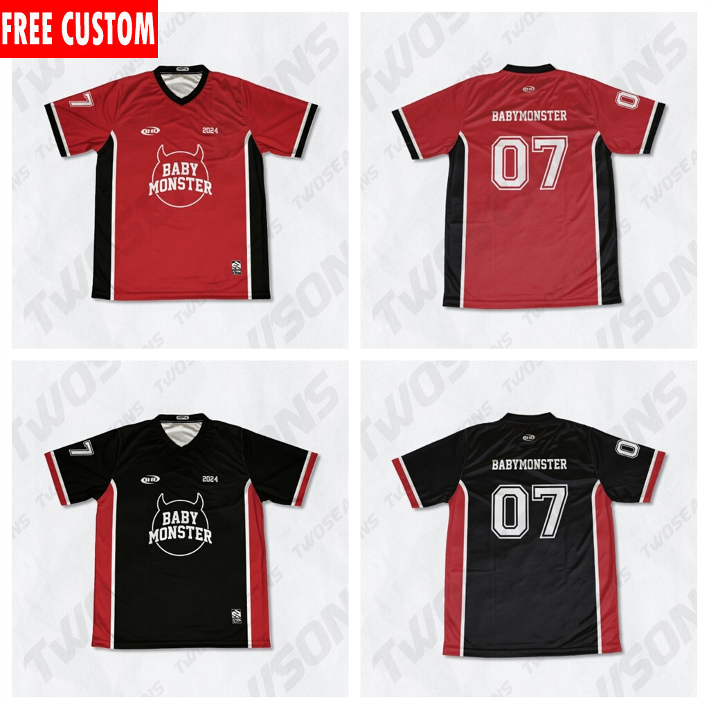 babymonster JERSEY ジャージ T シャツ 赤 babymonster CROP JERSEY ジャージ T シャツ 赤 - メルカリ