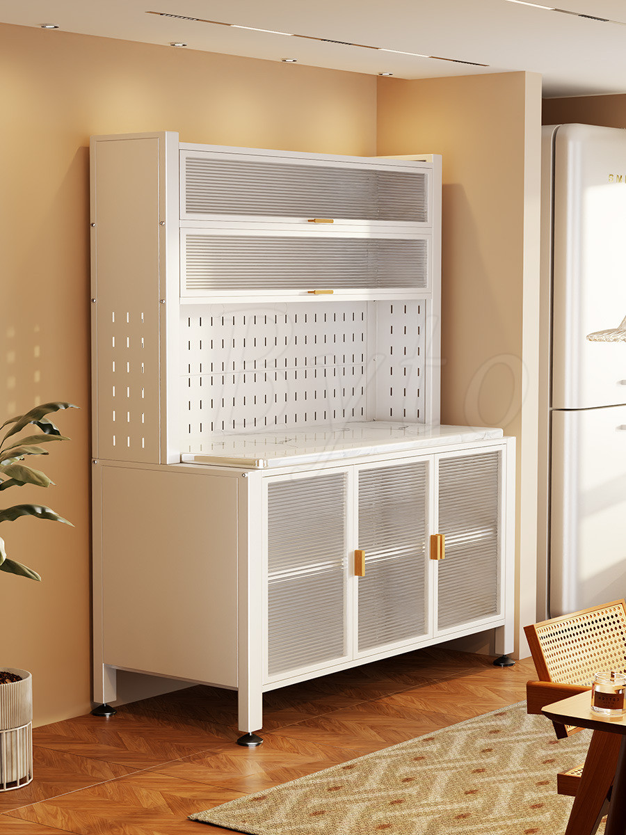 【Free installation】 Cabinet Rockboard Kitchen Storage Cabinet Floor Standing Multi-Layer Storage Cupboard Shelf Multi-Functional Dining Side Cabinet .Byto.