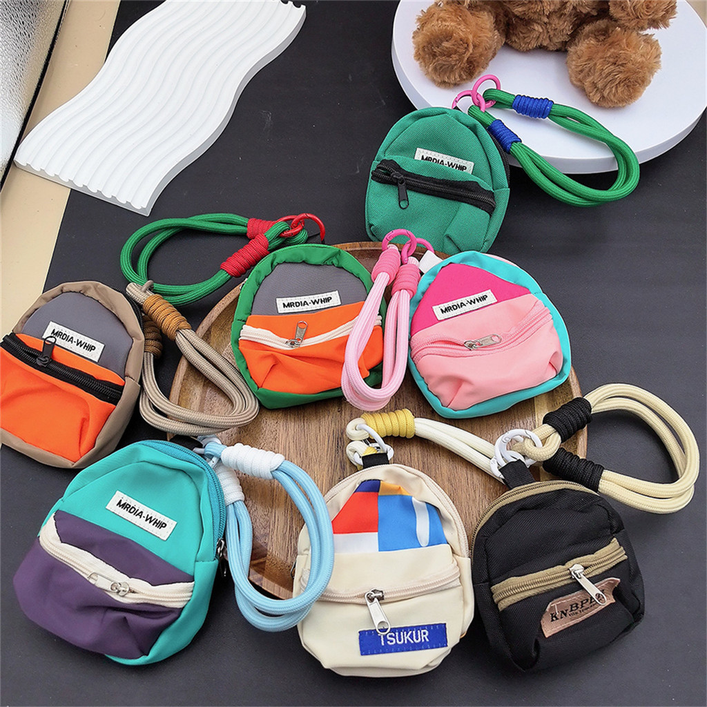 Sáng Tạo Mới Mini Ví Đựng Tiền Xu Điện Thoại / Tai Nghe Túi Mặt Dây Chuyền Di Động Nhiều Màu Sắc Ví Đựng Tiền Xu Móc Khóa Ba Lô Treo Trang Trí Phụ Kiện Quà Tặng