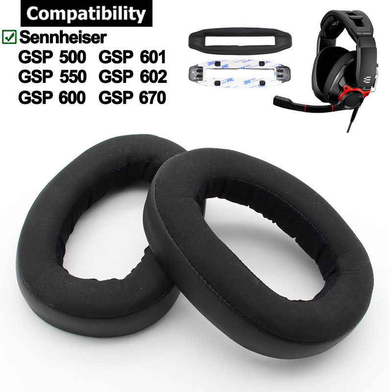 Miếng Đệm Tai Cho Sennheiser GSP 500 550 600 601 602 670 Tai Nghe Đầu Đệm Xốp Tai Nghe Bịt Tai