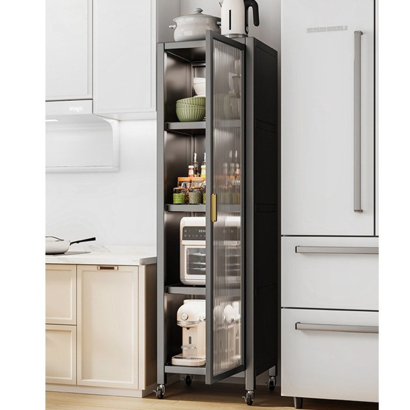 Kitchen Storage Cabinet With multiple Layers Of Narrow Edges And Doors, Multifunctional Kitchen Utensil Storage Cabinet