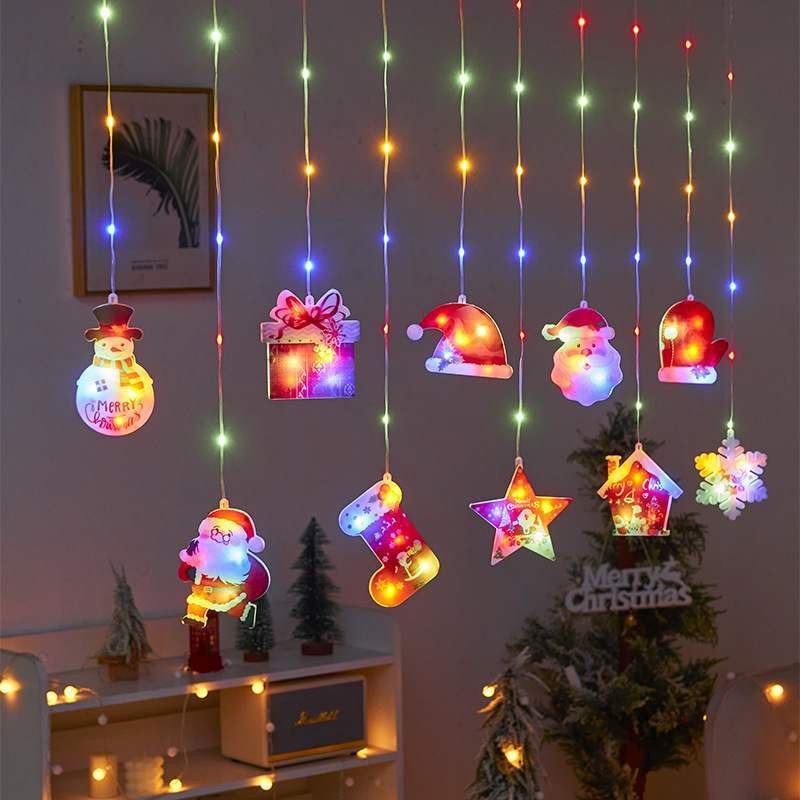 3.5M Christmas Tree Socks Star Fairy String Lights Curtain Light for Eid Ramadan Wedding Party Decor