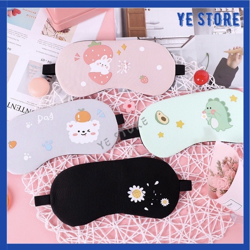 Còn hàng [2IN1] Mặt nạ mắt hoạt hình Ice Pack Hot & Cold Travel Sleep Eye Mask Cover Relax Eyes Penu