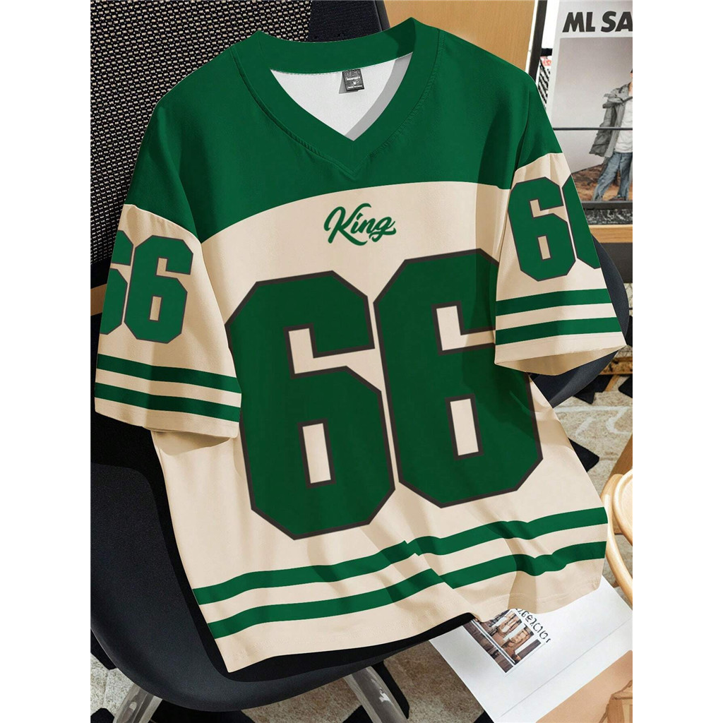 (Free customization name and number)free custom Street style Jersey Unisex Short Sleeve V-Neck Numbe