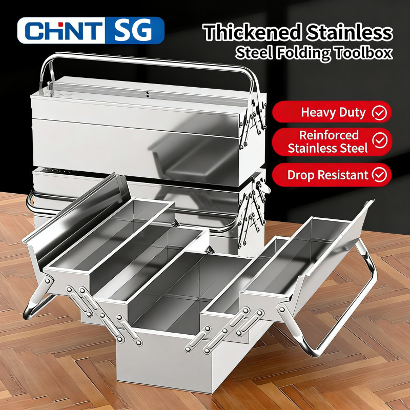 Stainless Steel Cantilever Tool Box Multi-layer Large Side-opening Folding Hardware Storage Boxs