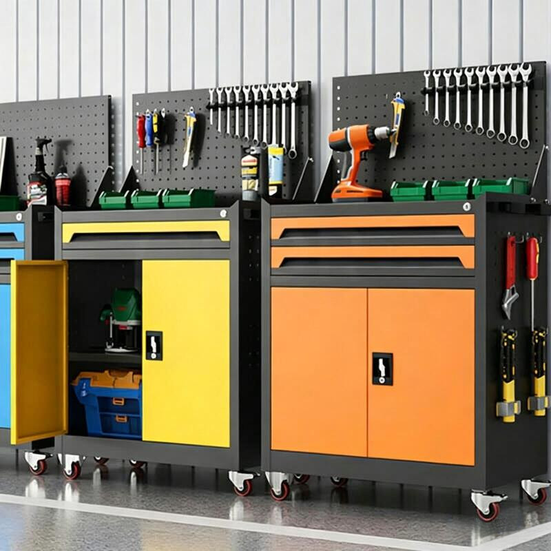 Heavy Duty Tool Cabinet Workshop Tool Cart Small Cart Mobile Multifunctional Maintenance Toolbox Hardware Storage Workbench