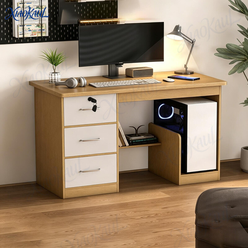 Computer Table Office Table Study Desk Workstation Eco-Friendly Solid Wood Board Writing Desk Customizable