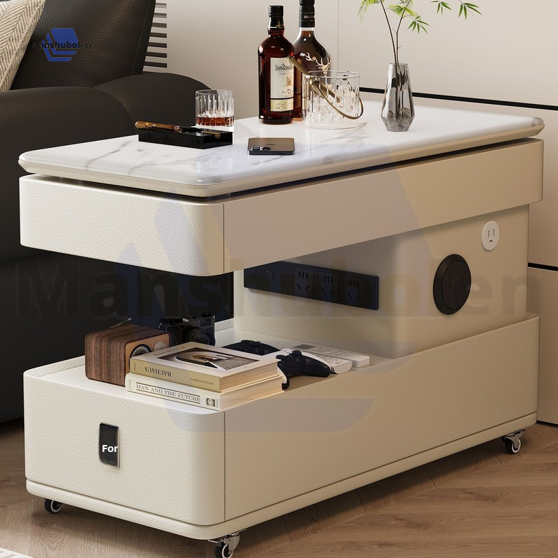 2025 New Adjustable Rotating Side Table Coffee Table Movable Smart Sofa Side Cabinet Living Room Home Light Luxury Narrow Cabinet hewenjie2.Sg