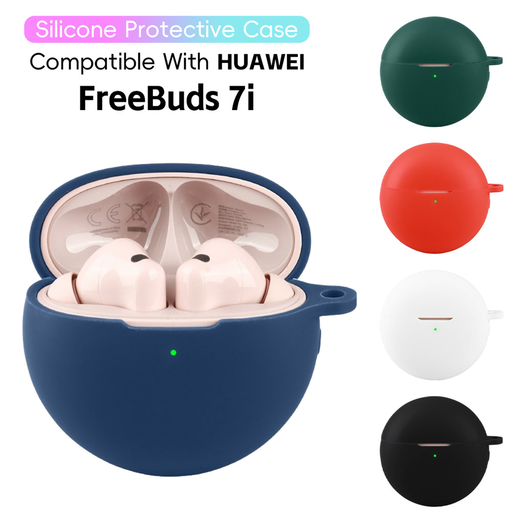 Hộp đựng tai nghe chống sốc cho HuaWei FreeBuds 7i có móc khóa Vỏ bảo vệ silicon chống bụi