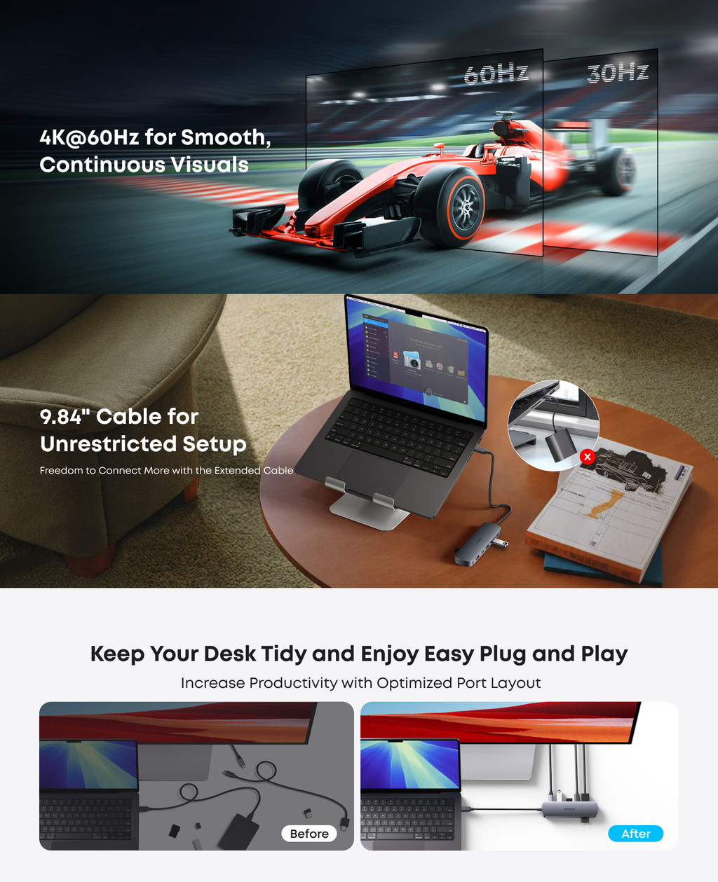 Anker USB C Hub, 7-in-1 Multi-Port USB Adapter for Laptops A83D2