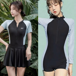 [SG Seller] Swimming bodysuit for women, swimwear with sleeves, beachwear, plus size, swimsuit ready stock #6