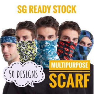 🇸🇬 [READY STOCK] Bandana Multipurpose Head Scarf Headband Mask Multifunction Motorcycle Motorbike Helmet Outdoor Run