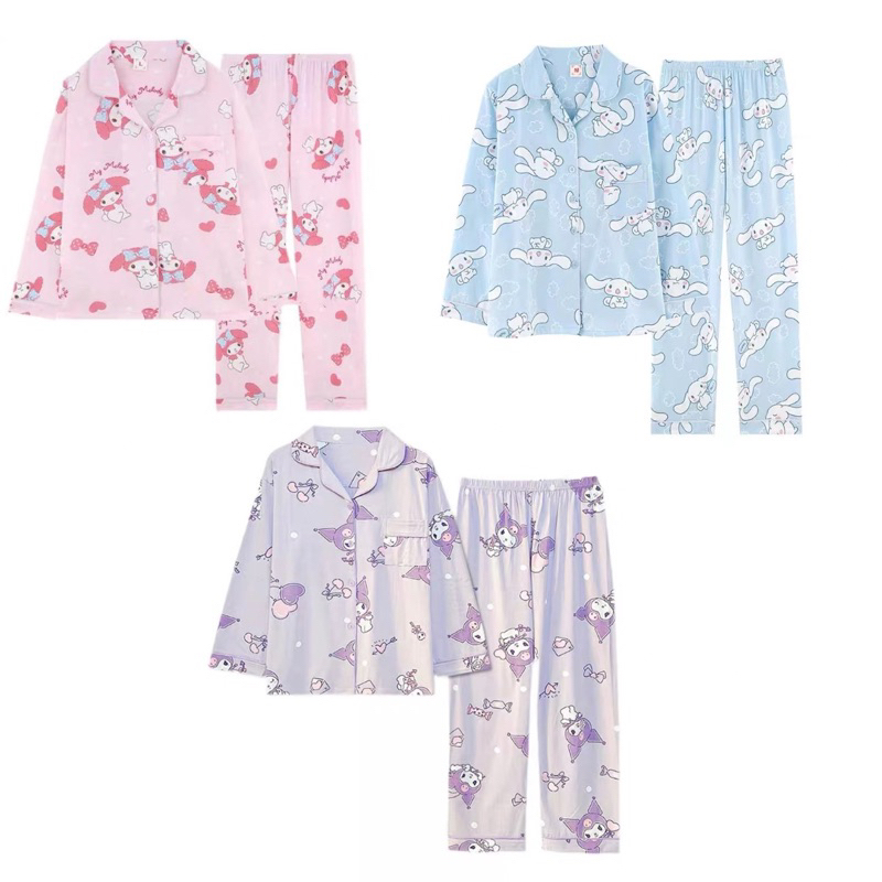 Sanrio Characters Pyjamas PJ 100% Cotton Comfy Loungewear Cinnamoroll ...