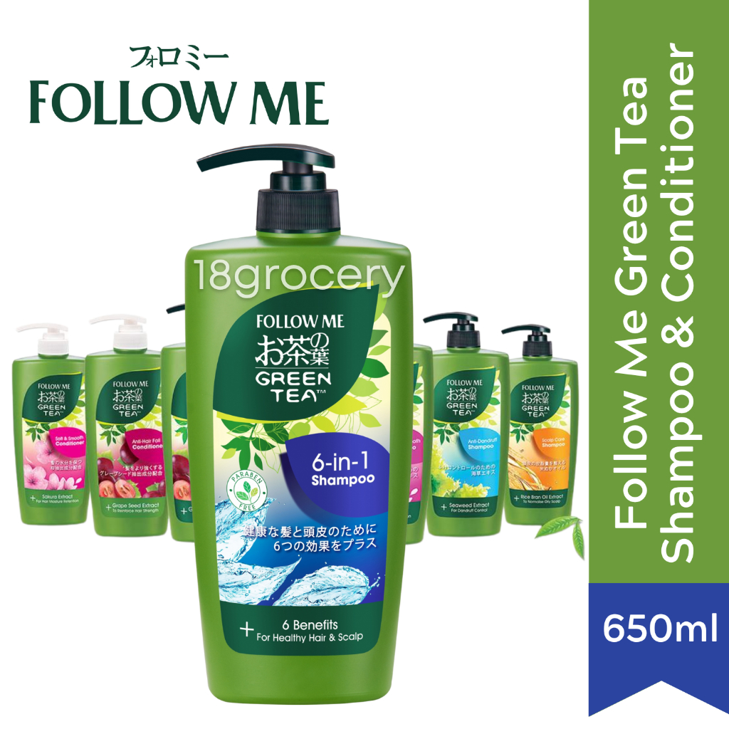Follow Me Green Tea Shampoo & Conditioner, 650ml Shopee Singapore