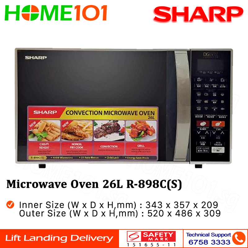 Sharp Microwave Oven 26L R898C (S) Shopee Singapore