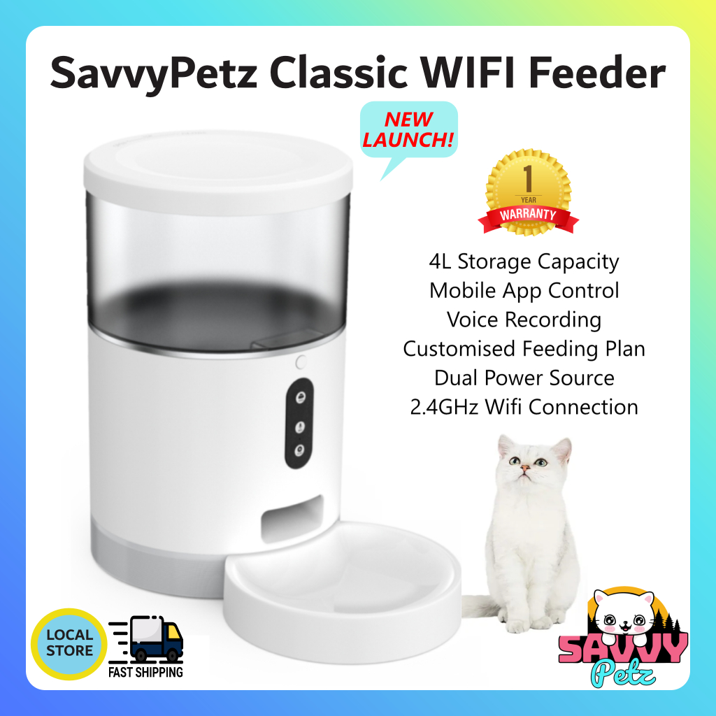 FLASH SALE!* SPetz Classic Automatic 4L Pet Feeder Wifi App Control Smart  Pet Feeder | Shopee Singapore