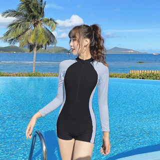 [SG Seller] Swimming bodysuit for women, swimwear with sleeves, beachwear, plus size, swimsuit ready stock #7