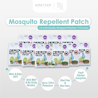 [10box X 10s] MyLO Mosquito Repellent Patch - 100% Plant Based Repellent, Deet-Free, Individual Pack