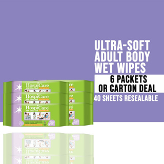 HospiCare 40R Ultra-soft Adult Body Wipes Resealable