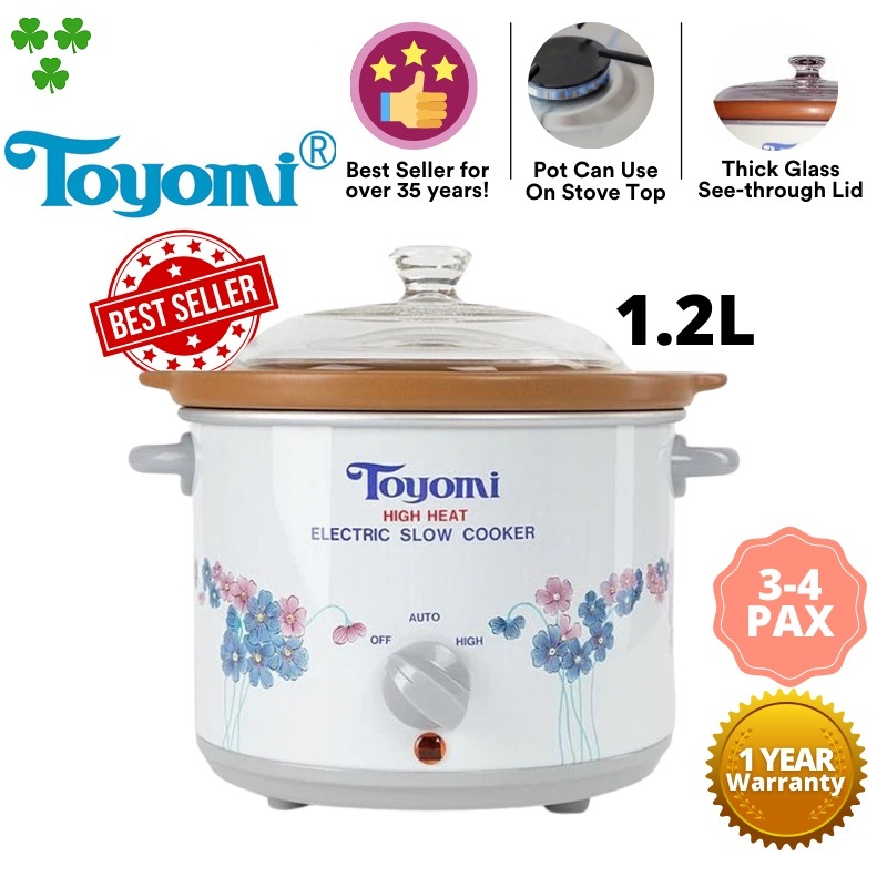 Toyomi Slow Cooker with High Heat Pot 1.2L / 3.2L / 4.7L Shopee Singapore
