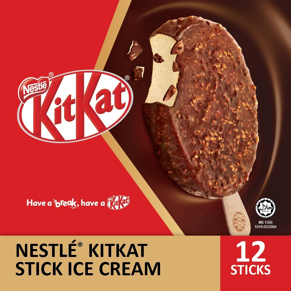 NESTLÉ KIT KAT Stick Ice Cream (12 Sticks, 85ml each) with Free NESTLÉ ...