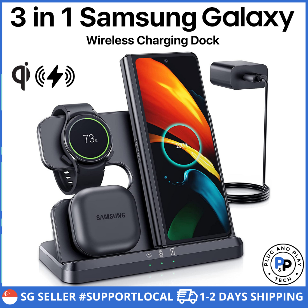 Samsung 3-IN-1 Wireless Charger Galaxy Watch Pro 5/4/3/Active Galaxy ...