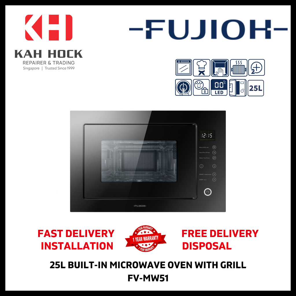FUJIOH FVMW51 25L BUILTIN MICROWAVE OVEN WITH GRILL 1 YEAR LOCAL