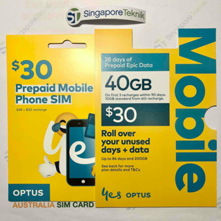 BEST Australia Optus SIM Card 40GB Data Free Call SMS All 4G Mobile Phone Pocket Wifi Dataroam Sydney Melbourne Perth