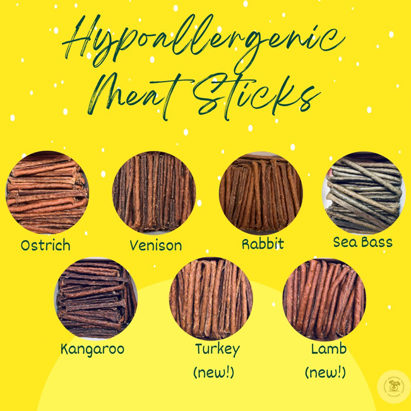 Hypoallergenic Pure Meat Sticks Natural Training Treat Chews Ostrich