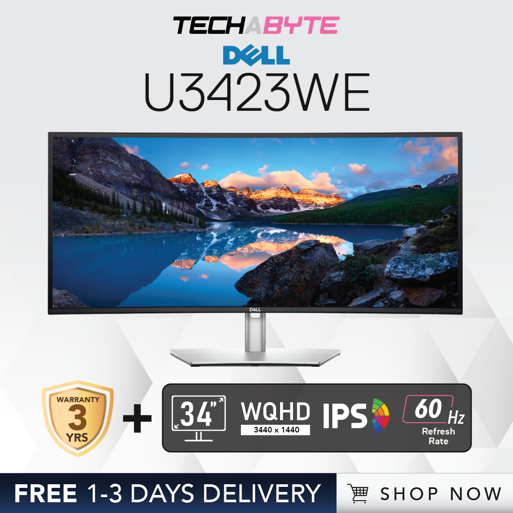 Dell UltraSharp U3423WE | 34" WQHD | IPS | USB-C Hub Curved Monitor