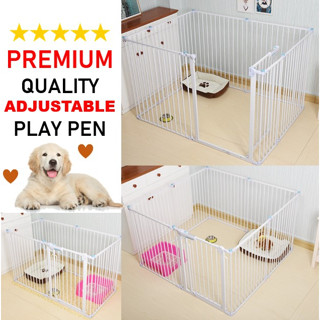 Pet PlayPen Dog Fence Gate Premium Quality - Metal Pet Fence Pets Play pen 80cm height