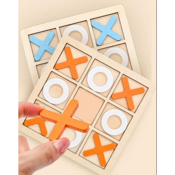 Tic Tac Toe Board Game Wooden X O Blocks Tabletop Board Game Goodie Bag Gift for Kids Shopee