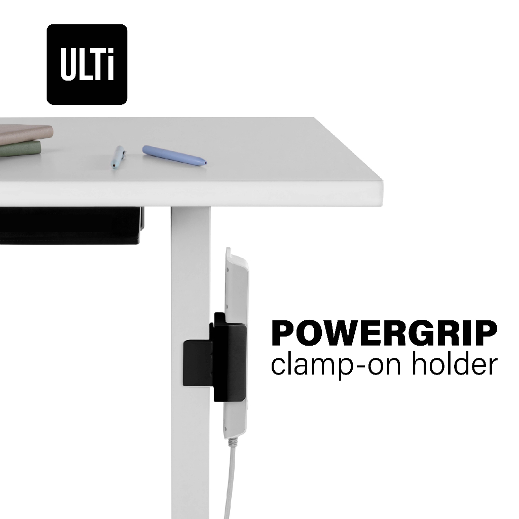 ULTi PowerGrip Clampon Extension Cord Holder & Mount for Desk Leg