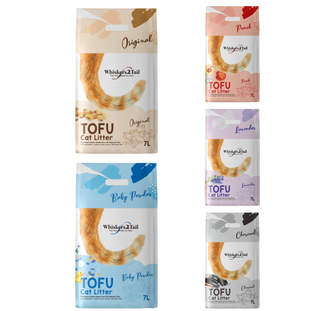 [BUNDLE OF 6 PACKS] WHISKERS2TAIL TOFU CAT LITTER 7L5FLAVOURS Shopee