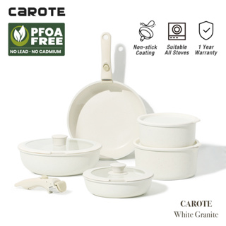 Carote Non Stick Frying Pan kitchen Detachable Cookware Set 5Pcs Handle Removable PFOA Free Suitable all stoves