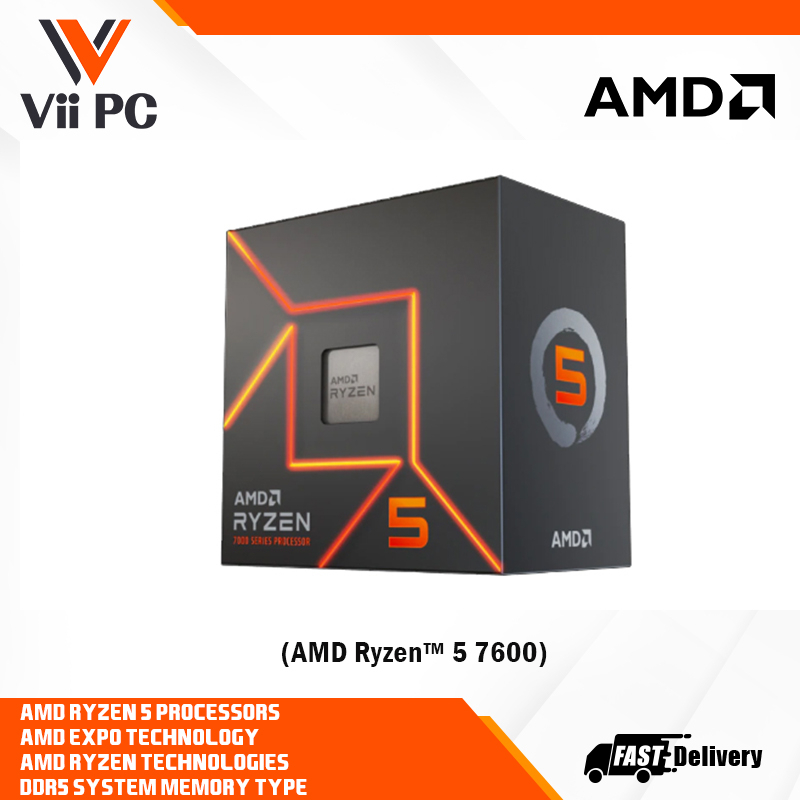 [LOCAL STOCK] AMD Ryzen 5 7600 With Wraith Prism Cooler Socket AM5, 6 ...