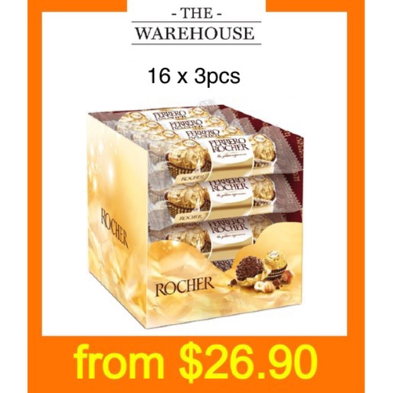 Ferrero Rocher Chocolate T3 Halal 16 x 3pcs (Local Stock) Shopee