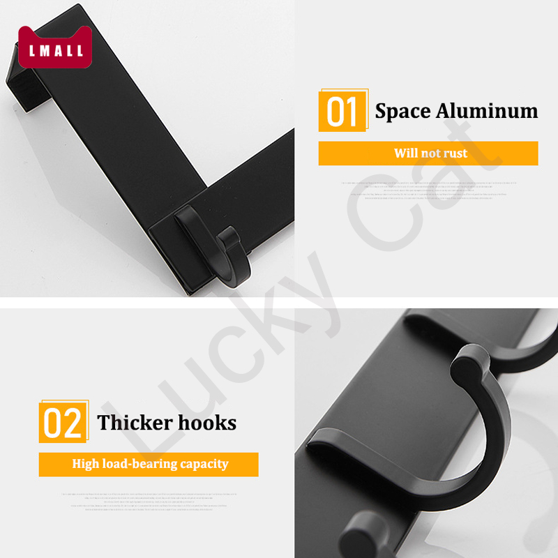 SG STOCK No Drill Heavy Duty Wall Hook Door Hooks Clothes hooks Hanging for Kitchen,Bathroom,Toilet,Balcony Black White