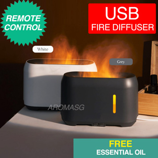 [✅FREE ESSENTIAL OIL] 240ml USB Flame Fire Air Humidifier Aroma Diffuser Aromatherapy. [Remote Control]