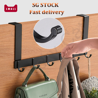 SG STOCK No Drill Heavy Duty Wall Hook Door Hooks Clothes hooks Hanging for Kitchen,Bathroom,Toilet,Balcony Black White #0