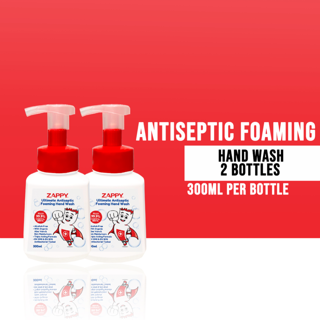 Zappy Ultimate Antiseptic Foaming Hand Wash 300ml x 2 Bottles