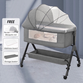 3in1 Baby Cribs Rocking Cot Co-sleeper Bedside w Diaper Changer