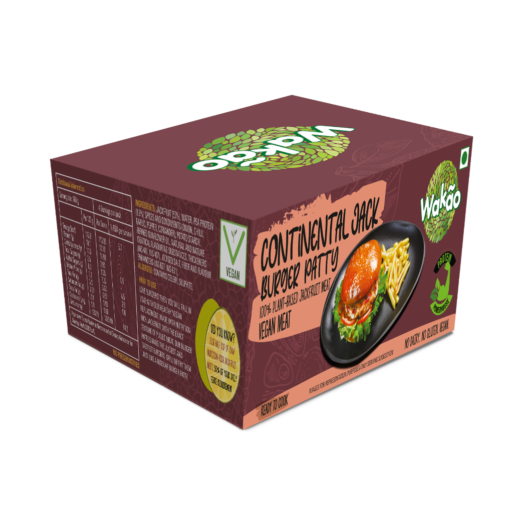 WAKAO CONTINENTAL JACK BURGER PATTY 400g PlantBased, Gluten Free