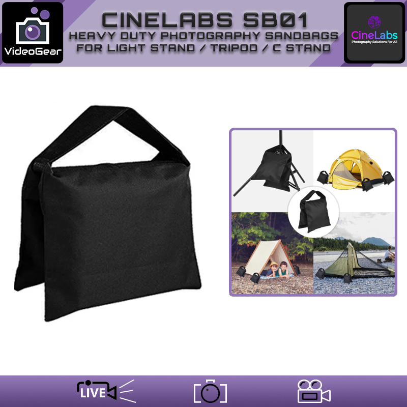 CineLabs SB01 — (Heavy Duty Photography Sandbags for Light Stands / Tripods / C Stands) Shopee