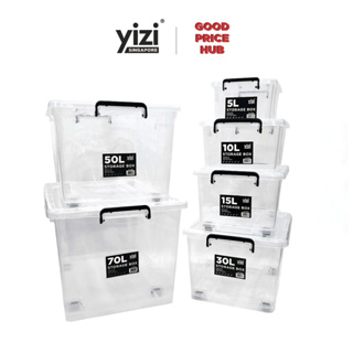 YIZI Transparent Stackable Storage Box with Wheels [ 5L to 70L]