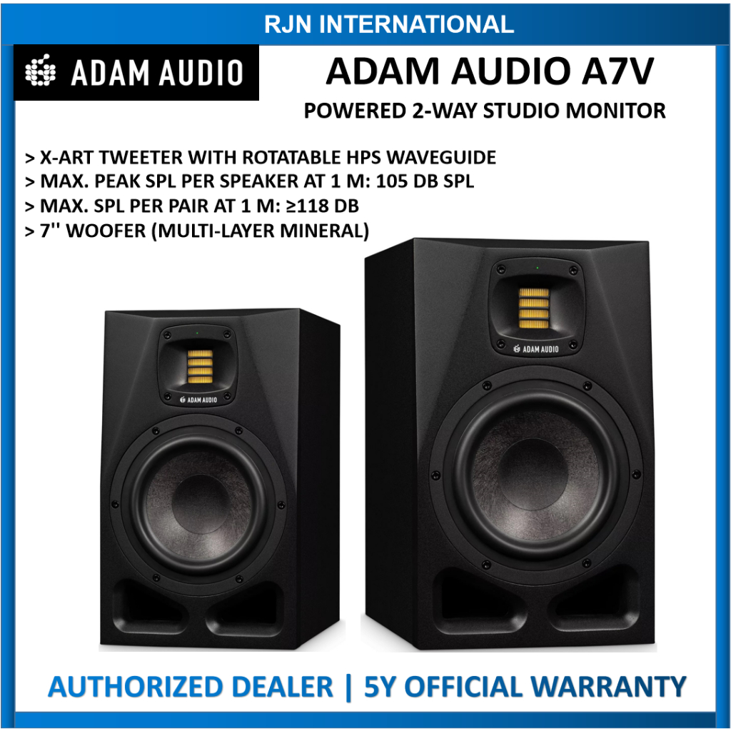 Adam Audio A7V Powered TwoWay Studio Monitor with MultiLayer Mineral