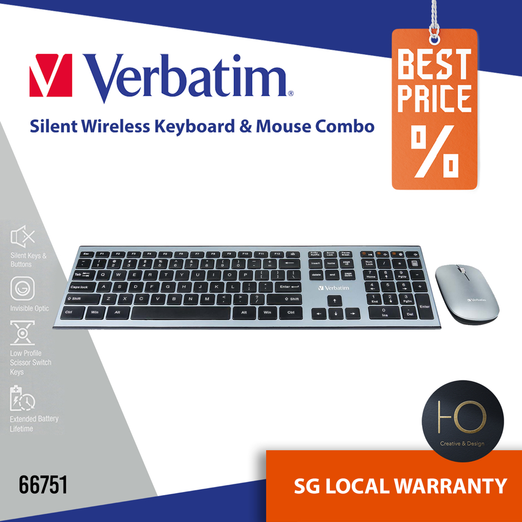 Verbatim Silent Wireless Keyboard & Mouse Combo 66751 SG LOCAL WARRANTY Shopee Singapore